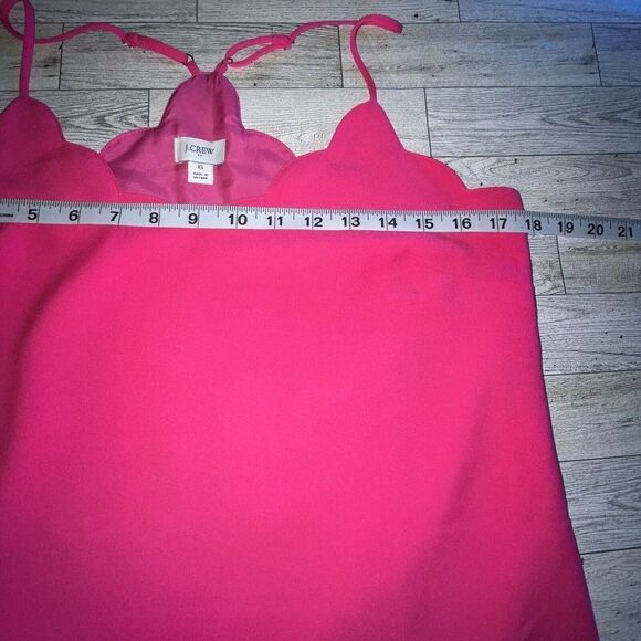 J. Crew Scallop Trim Blouse Women’s Sz 6 Adjustable Tank Hot Pink BarbieCore - Picture 7 of 9